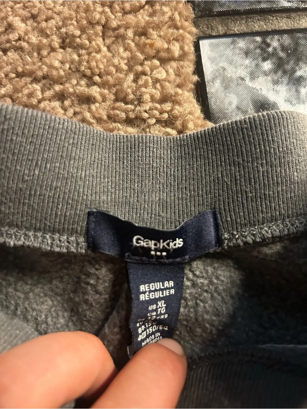GAP Kids Gray Fleece Joggers with Logo